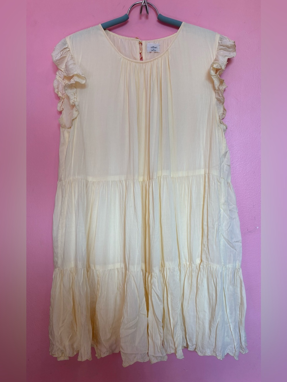 Ruffle Sleeve Tiered Dress - Butter Yellow